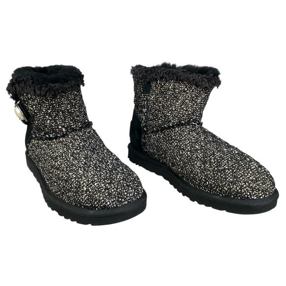 UGG Women's Bailey Button Black Pearl Button Pull On Winter Boots Size US 6 - Picture 5 of 10